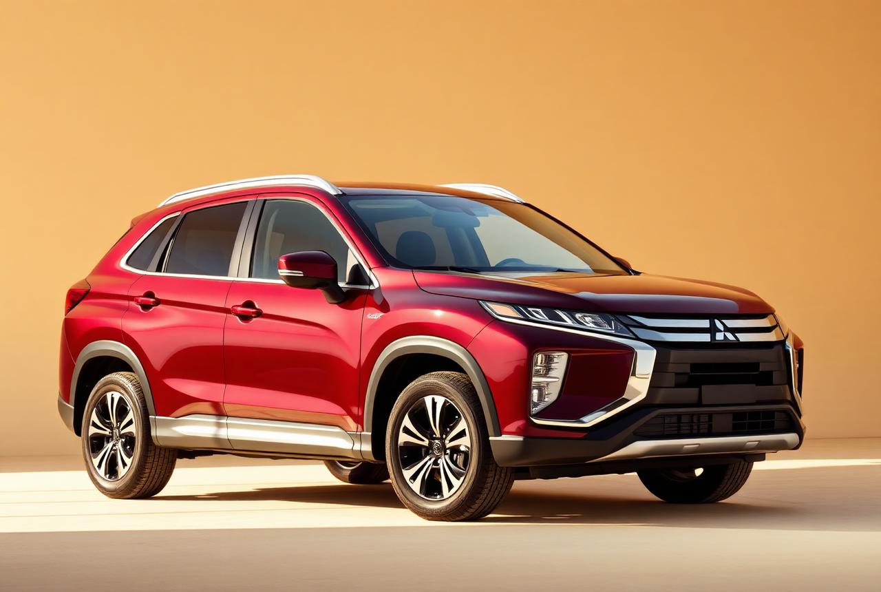 Novo SUV híbrido Mitsubishi na cor vinho, indicado do mês pela MariasCar